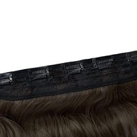 Extensions de cheveux humains bouclés à clipser, 20 pouces, 3/4 de tête, HE008, lot de 5 pièces, 40g, marron