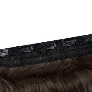 Extensions de cheveux humains bouclés à clipser, 20 pouces, 3/4 de tête, HE008, lot de 5 pièces, 40g, marron - Product Image 3