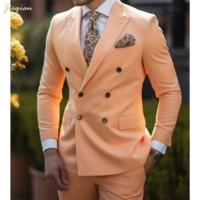 Costume d'affaires 2 pièces léger et personnalisé pour homme : Tissu peigné infroissable pour mariage estival, plage, bal de promo, vacances