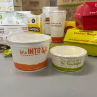 Caja de papel Envases compostables desechables biodegradables Envases de comida para llevar Envases reciclables de alimentos personalizados MOQ bajo