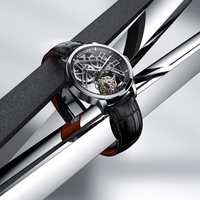 AGELOCER Original Tourbillon Montre Classique Hommes Affaires Formelle De Luxe Squelette Manuel Montre Mécanique Diamant Lunette Cadeau