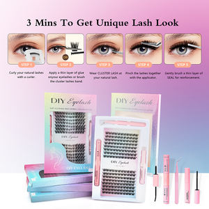 Factory Price Wholesale Individual Eyelash Cluster <b>Kit</b> Private Label DIY Lash Extension <b>Kit</b> <b>Pre</b> <b>Cut</b> Segment DIY Lash Clusters - Product Image 6