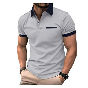 Chemise pour homme de qualité supérieure, tricotée 100% coton, respirante, anti-froissement, avec poche, design imprimé élégant, manches courtes, coupe parfaite - Product Image 1