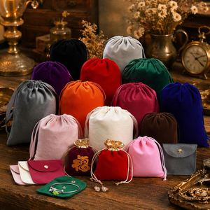 Logo Can Be Customized Luxury Small Velvet <b>Drawstring</b> <b>Bag</b> Hot Sale Phone Purse Makeup <b>Toiletry</b> Storage Silk Screen Printed Hot - Product Image 3