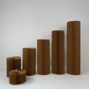 Support <span class=keywords><strong>de</strong></span> <span class=keywords><strong>colonne</strong></span> pliable écologique en or luxueux - Support cylindrique - Affichage artistique <span class=keywords><strong>de</strong></span> <span class=keywords><strong>colonne</strong></span> pour musée et galerie - Product Image 4
