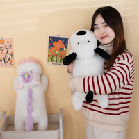 Super doux mignon ours couché oreiller chien poupée en peluche tissu cadeau d'anniversaire pour les filles PP rempli étreinte jouet de couchage pour le soulagement du Stress