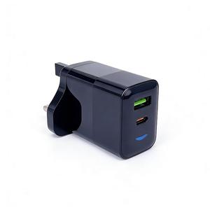<span class=keywords><strong>Chargeur</strong></span> GaN 20W avec indicateur LED, prise murale USB C à charge rapide, port unique et double port, options Type A+C, prise fixe US/EU/UK, logo OEM personnalisé - Product Image 2