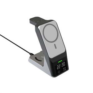 Cargador Inalámbrico 6 en 1 de 15W con Reloj Digital, Estación de <span class=keywords><strong>Carga</strong></span> Rápida para iPhone 16, 15, AirPods y <span class=keywords><strong>Apple</strong></span> <span class=keywords><strong>Watch</strong></span> - Product Image 1
