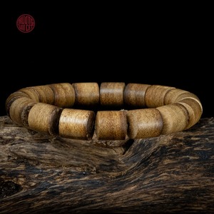 Pulsera de cuentas de bambú de agar natural Lu Thong, 10 mm, redondas, grado 1, joyería de meditación de oud - Product Image 4