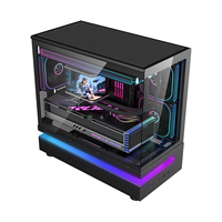 AntarcChill 2026 New Design Gaming MicroATX PC Case Desktop Fish Tank Computer Gabinet Tempered Glass ARGB LED Strips PC Case
