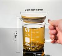 Bécher en verre gradué résistant à la chaleur de laboratoire / Tasse à mesurer avec poignée et couvercle