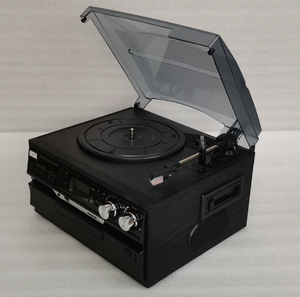Sistema de Audio Multifuncional de Madera Directo de Fábrica, Tocadiscos Todo en Uno con Reproductor de Vinilo, CD, Casete, Radio FM y USB para el Hogar, Estilo Vintage - Product Image 3