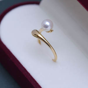 Bague en perle d'eau douce ronde impeccable de 6 à 7 mm pour femmes, argent S925, accessoires ouverts, forte luminosité, vente en gros - Product Image 3