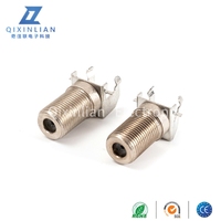 Conector tipo F Sistema británico Montaje en borde de codo Todo el conector hembra F de cobre