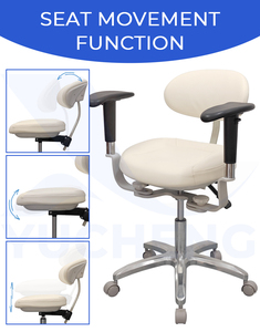 Tabouret dentaire ergonomique rotatif à 360° avec accoudoirs réglables en hauteur, en cuir microfibre de qualité médicale pour une utilisation prolongée en clinique - Product Image 5