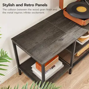 Vente en gros bon marché de style industriel Table console TV multimédia Centre de divertissement Meuble TV Unité de télévision avec prises de courant