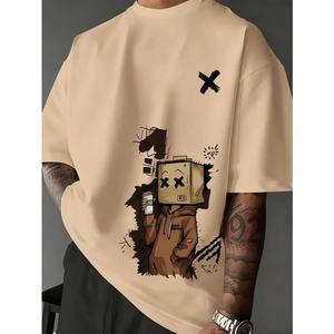 Camiseta de Compresión Personalizada de Manga Corta, Camiseta de Moda para Hombre, Ropa de Gran Tamaño, Camiseta 100% Algodón Estampada - Product Image 2
