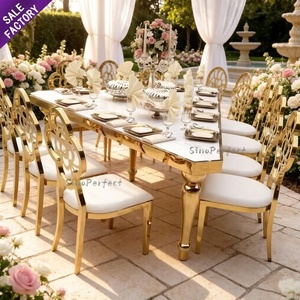 Newly Designed Stackable White Gold Event Wedding <b>Chair</b> Stainless Steel Cheap Banqueting <b>Chairs</b> Metal Dinner <b>Chair</b> - Product Image 1