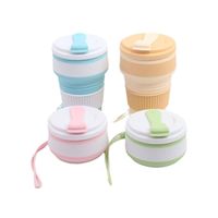 Mug à café en silicone pliable à double paroi, sans BPA, 350 ml, style victorien, anti-fuite, pour le camping et le bureau