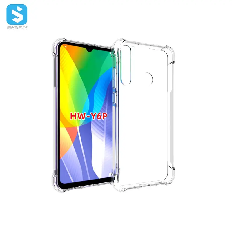 Ultra clear transparent shockproof tpu case for Huawei Y6p soft back cover