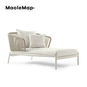 Chaises de restaurant Ensembles de jardin Fauteuils avec accoudoirs Mobilier d'extérieur en aluminium de luxe Canapé nordique Hôtel Patio Bistro Daybed <span class=keywords><strong>Transat</strong></span> Piscine - Product Image 1