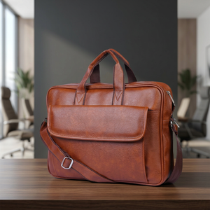 Sac bandoulière multifonctionnel Liviya en cuir véritable gaufré de luxe pour ordinateur portable/agenda, modèle 148 (Delhi) pour homme, idéal pour le bureau - Product Image 2