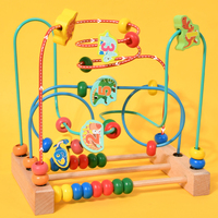 Jeu de labyrinthe de perles Montessori, montagnes russes circulaires, puzzle, dinosaure, activité colorée, jouets éducatifs sensoriels pour enfants, garçons et filles