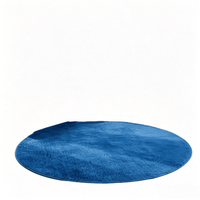 Runder Elbow-Yarn-Teppich, einfarbig, aus Polyester, mit gedrehtem Schnittflor, rutschfeste Bodenmatte für Hotel, Schlafzimmer, Ausstellung, Großhandel