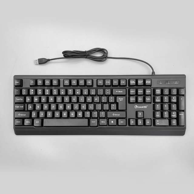 Hot Selling Ergonomic USB Wired Standard Keyboard Customized Layout with OEM Logo for Home Office Use