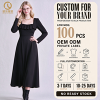 Fabricant de vêtements pour femmes avec faible MOQ – Robes de soirée élégantes à col carré, longues, d'été, coupe trapèze pour femmes