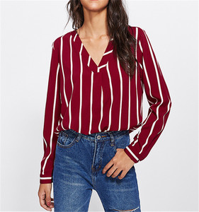 Camicetta da <span class=keywords><strong>Donna</strong></span> alla Moda, Nuovo Modello, Camicia da Lavoro con Scollo a V, Orlo Asimmetrico, Blusa da Ufficio a Maniche Lunghe, Casual Estiva - Product Image 3