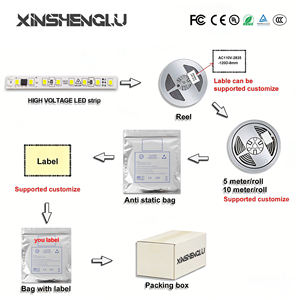 Tira de Luz LED de Alto Voltaje XSL AC 110V-240V 2835 SMD 120D IP65 Impermeable Sin Necesidad de Controlador <span class=keywords><strong>para</strong></span> Iluminación de Gabinetes y Espejos - Product Image 5