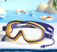 Großhandel Hochauflösende Kinder-Schwimmbrillen mit Ohrenschutz Weicher Riemen Antibeschlag UV-Schutz Schwimmbrillen