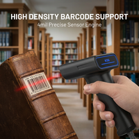 Escáner de Código de Barras Inalámbrico/Alámbrico de Modo Dual 2.4G, Lector de Códigos QR Portátil con Base de Carga Automática para Supermercado