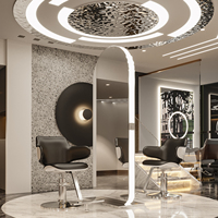 Miroir de coiffure et de beauté double face mural haut de gamme personnalisé pour salon de coiffure