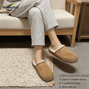 Pantofole da Interno <span class=keywords><strong>in</strong></span> Morbida Pelle Scamosciata con <span class=keywords><strong>Memory</strong></span> Foam per Donna |   Ciabatte Comode |   Vendita all'Ingrosso di 1000 Paia |   Produzione Diretta OEM - Product Image 1