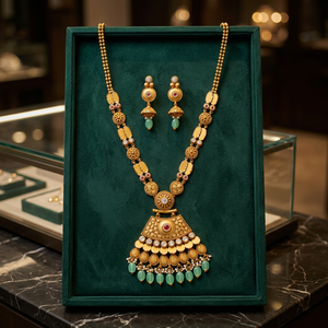 Vamika's Luxury Gold Vintage Style Bridal Fine Jewelry Set with Crystal Rhinestone Necklace Earring Trendy <b>Wedding</b> <b>Accessories</b> - Product Image 1