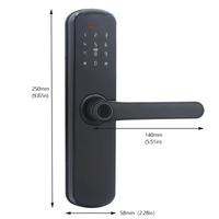 Cerraduras de mortaja inteligentes electrónicas biométricas Lector de tarjetas de identificación de seguridad multipunto para el hogar Apartamento Compatible Madera Aluminio WiFi