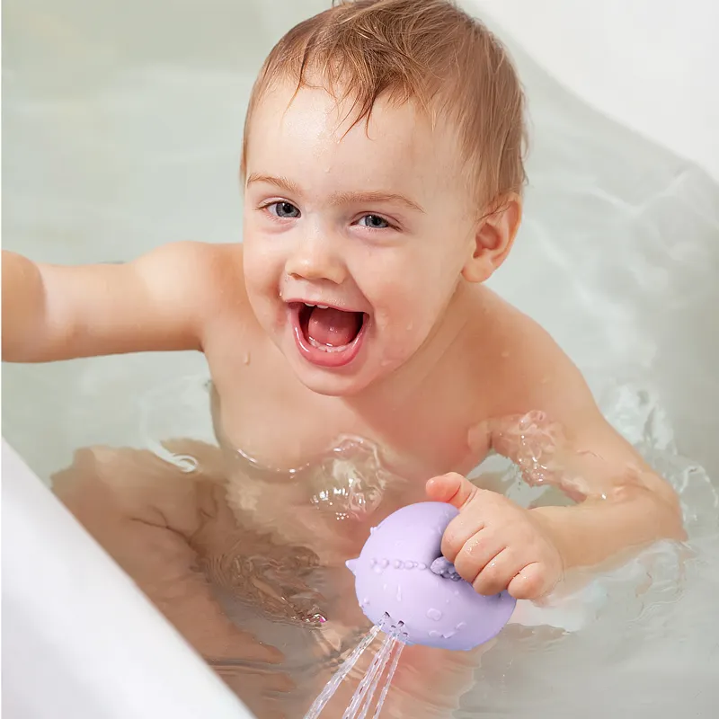 Mainan mandi dinosaurus bebas Bpa, mainan anak mandi bayi silikon untuk balita