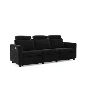 Sofá Reclinable de 3 Plazas al por Mayor, Sofá Reclinable de Chenilla con Interfaz USB y Botones para Sala de Estar/Cine en Casa - Product Image 3