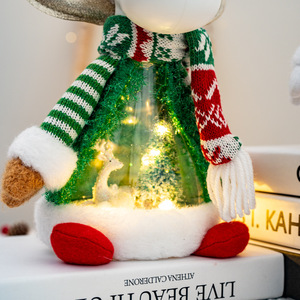 Lussuose Bambole Luminose Natalizie: Pupazzo di Neve, Renna, Gnomo con Cappello e Sciarpa Lavorati a Maglia, Luci LED, Decorazione da Tavolo Natalizia, Regalo - Product Image 5