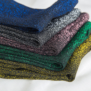 Chaussettes Slouch pour Femmes en Couleur Unie <span class=keywords><strong>Brillante</strong></span>, Matériel Soie Doré Argenté, Chaussettes Personnalisées à Paillettes - Product Image 2