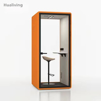 Cabine téléphonique acoustique modulaire autoportante pour une personne, insonorisée, réduction du bruit, espace de travail acoustique, bureau à aire ouverte