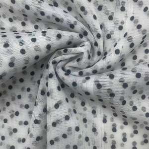 100% poliestere classico a pois Tulle bianco tessuto di pizzo leggero morbido traspirante per le donne - Product Image 2