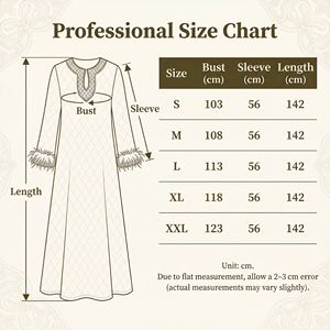 อาบายะห์มุสลิมประดับคริสตัลหรูหราสำหรับผู้หญิง พร้อมปลอกแขนประดับมุกและขนนก - Product Image 4