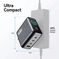 Chargeur rapide GaN 140W 2026 avec affichage LED en temps réel, adaptateur multiport PD pour ordinateurs portables, tablettes et téléphones universels à charge rapide