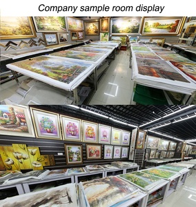 <span class=keywords><strong>Pintura</strong></span> al Óleo de <span class=keywords><strong>Paisaje</strong></span> <span class=keywords><strong>Rural</strong></span> con Barco, Pintada a Mano sobre Lienzo, 50% Hecha a Mano, Arte de Pared para Sala de Estar - Product Image 5