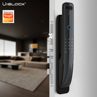 Cerradura Inteligente para Puerta con Reconocimiento Facial y Manija, para Puertas de Aluminio y Madera, Batería de Litio de 4200mA, WiFi, Cámara y App Tuya
