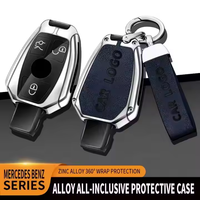 Étui de protection en alliage de zinc et cuir pour clé de voiture Mercedes Benz Classe B C S AMG GLA CLA GLC W176 W221 W204 W205, compatible Camry