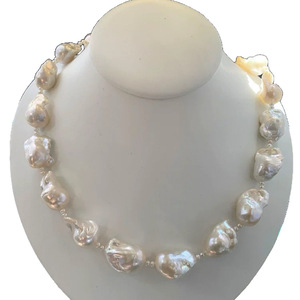 Collier de perles naturelles baroques, longueur moyenne, forme irrégulière, haute sensibilité, cadeau pour les amies - Product Image 4